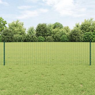 Berkfield Home Euro Fence with 11 U Posts Green 0, 6x25 m Steel