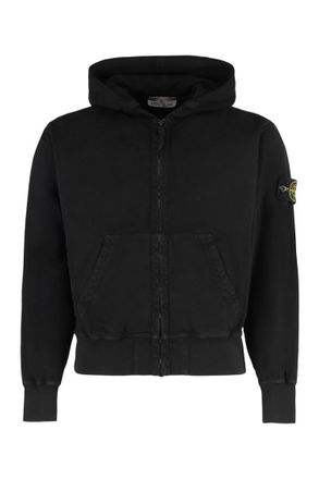 Stone Island Black Logo Zipper Hoodie