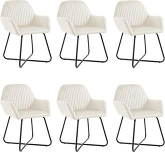 vidaXL Vidaxl - Sillas De Comedor 6 Unidades De Terciopelo Crema