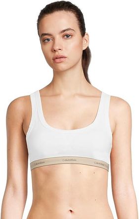 Calvin Klein Underwear Heritage Cotton Stretch Unlined Scoopneck Bralette Womens Bra White : MD (Womens 8-10), Cotton/Elastane