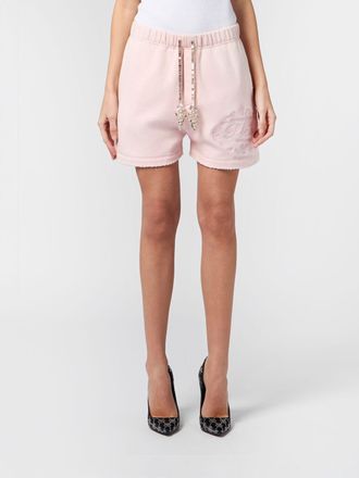 Philipp Plein Jersey Jogging Shorts with Drawstring Waist and Tonal Logo