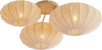 QAZQA Qazqa L&aacute;mpara De Techo Japandi Beige 3 Luces - Multi Bida