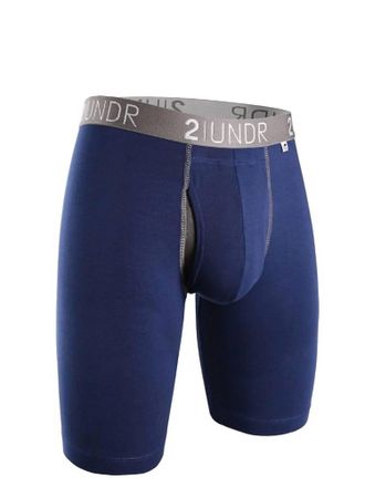 2UNDR Swing Shift 9 Long Leg Boxer Brief In Navy/grey