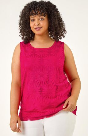 Roman Sunflower Lace Texture Vest