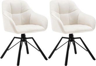 Woltu Set Di 2 Sedie Per Sala Da Pranzo Girevoli A 360&deg;. Sedie Da Cucina Imbottite Con Gambe In Metallo. Poltroncine In Velluto Per Camera Da Letto. Soggior