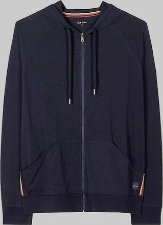 Paul Smith Mens Paul Smith Cotton Jersey Zip Lounge Hoodie, Navy - Black - Size: 38/Regular