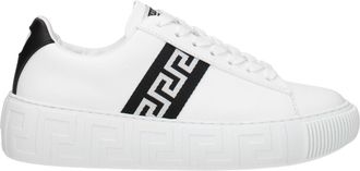 Versace Witte Leren Lage Sneakers