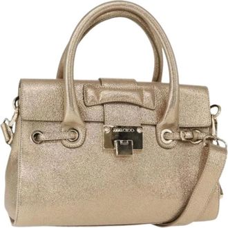 Jimmy Choo London Pre-owned Handbags, female, Beige, Size: ONE SIZE Pre-owned Leather Handbag