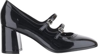 Pinko Black Perforated Strap Leather Pumps