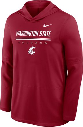 Nike Washington State Sideline Nike Mens Dri-FIT College Long-Sleeve Hooded Top in Red | IV7967-644