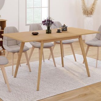 IDMarket NOOR mesa de comedor extensible 4-8 personas efecto madera 120-160 cm