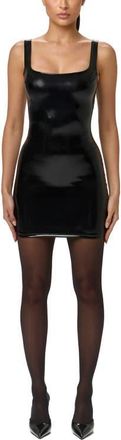 Naked Wardrobe Vinyl Minidress in Black at Nordstrom, Size X-Small