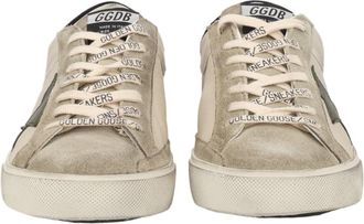 Golden Goose Vintage Off-White Distressed Leather Sneakers