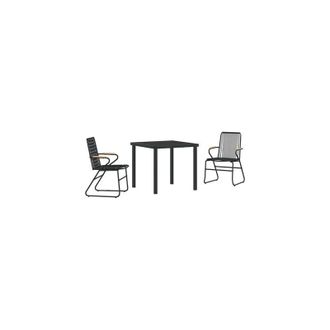 vidaXL Garden Dining Set 5 pcs Black pvc rattan Vidaxl