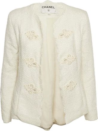 Chanel embellished tweed jacket - White