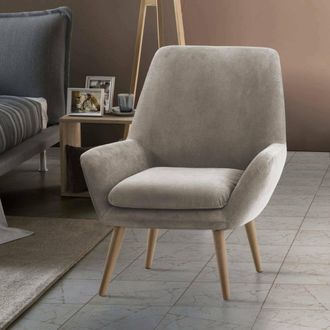Dmora Sill&oacute;n Annarita, Sill&oacute;n De Dise&ntilde;o Para La Sala De Estar., 100% Made In Italy, Sill&oacute;n Relax En Tela Tapizada, 80x70h95cm, T&oacute;rtola, Con Embalaje Reforza