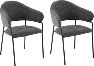 Byliving Esszimmerstuhl »Curve« (Set) 2 Stk.moderner Stoff Stuhl mit gemütlichem Sitzkomfort, verschiedene Farben