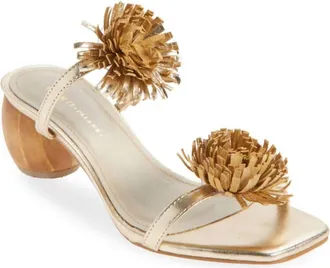 Koko + Palenki Womens Aliza Leather Heel In Gold Metallic