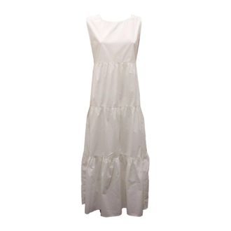Woolrich Maxi Dresses, female, White, Size: M 4497Al Abito Wo Dress