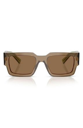 Prada 55mm Rectangular Sunglasses in Terra /Light Brown at Nordstrom