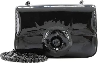 Chanel Camellia Flap Bag Patent Mini shoulder bag - Zwart