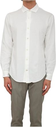Eleventy Shirt Bianco - Heren - Casual Overhemden - Wit - L - Katoen - Overhemden