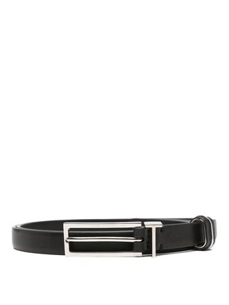 Tom Ford Black Smooth Calf Leather T Loop Belt