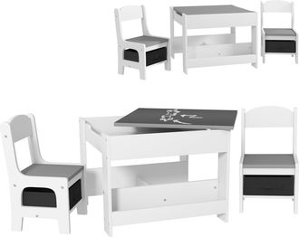HOMCOM 3-Piece Kids Table and Chair Set for Nursery - Playroom - Classroom | TJ Hughes