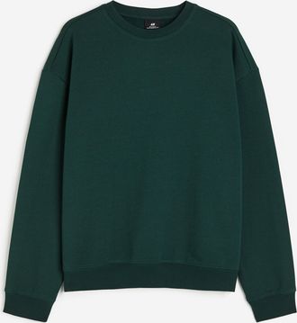 H&M Sweatshirt in Loose Fit - Dunkelgr&uuml;n