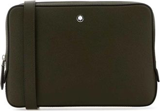 Montblanc Olive Green Leather Sartorial Crossbody Bag