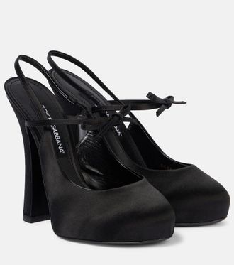 Dolce & Gabbana Vally satin slingback platform pumps