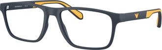 Emporio Armani 0ea3233 Rectangular Eyeglass Frames in Matte Black with Vibrant Accents
