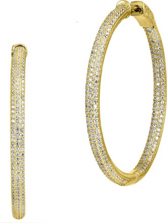 Savvy Cie Jewels sterling silver 2 inside out hoop earrings