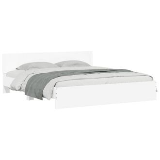 Berkfield Home Durable Bed Frame with LED without Mattress White 180x200 cm Supe | Size: Super King