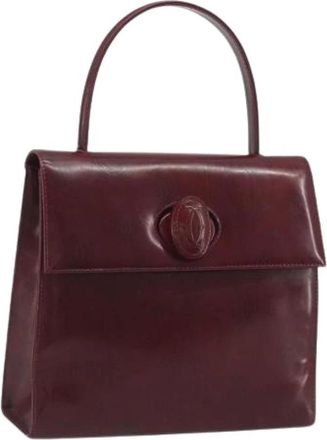 Cartier Pre-owned Hand Bag - Dames - Vintage Handtas - Rood - ONE Size - Leer - Vintage