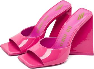 The Attico Sandali Devon in pelle lucida 110mm - Rosa