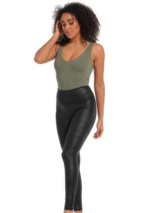 Magic Bodyfashion Leggings MAGIC BODYFASHION Leather Look Legging, Damen, Gr. XXL, N-Gr, schwarz, Obermaterial: 62% Polyamid, 38% Elasthan, schmal lang, Hosen Leggings,