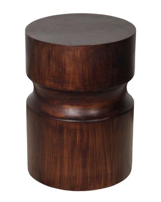 LR Home Hanna Solid Mango Wood Drum Side Table