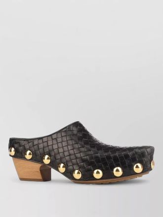 Bottega Veneta studded slip on mules wooden heel