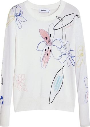 Desigual Truien & Vesten, Dames, Wit, XL, Leer, Jers_Arty Sweater