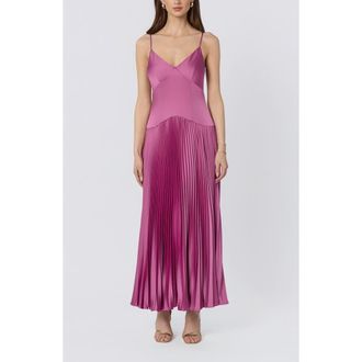 ASTR the Label Pleated Drop Waist Dress in Hibiscus at Nordstrom, Size X-Small