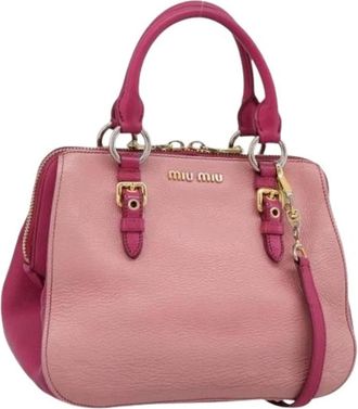 Miu Miu Pre-owned Hand Bag - Dames - Vintage Handtas - Roze - ONE Size - Leer - Vintage