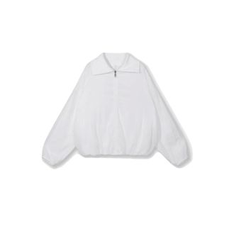 10 Days Half Zip Balloon Top - Dames - Jassen - Wit - Maat: XS Katoen