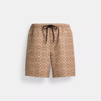 Coach Signature Swim Trunks In Recycled Polyester