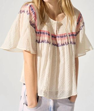 Cot&eacute;lac Butterfly Sleeve Blouse In Ecru