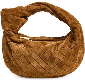Bottega Veneta Mini Jodie Suede Top Handle Bag in 2588 Amber-Gold at Nordstrom