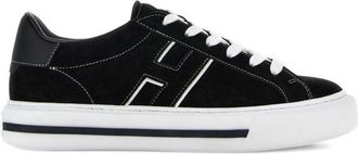 Hogan Black Suede And Leather Sneakers
