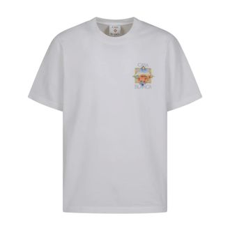 Casablanca T-Shirts, male, White, Size: S Tennis Landscape Classic T-Shirt