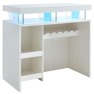 Vente-Unique Mobile da bar con led in mdf Bianco laccato - fabio ii