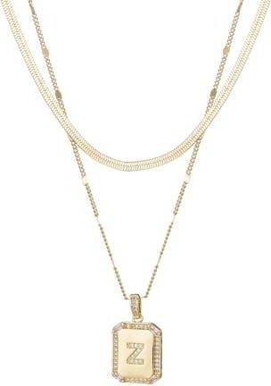 Adornia Initial Tag Pendant Necklace in Gold-Z at Nordstrom Rack